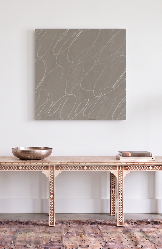 Abstract Marks in Clay Neutral Canvas Wall Art