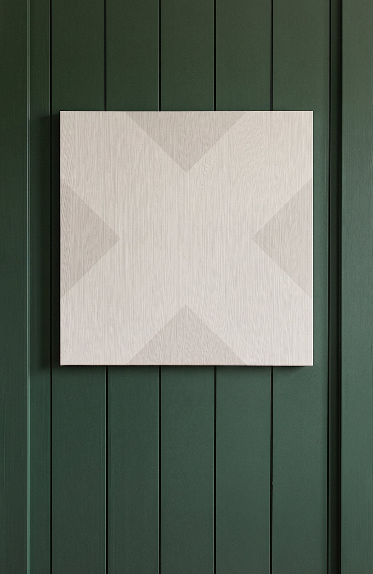 X Mark Minimalist Geo Art on Canvas in Driftwood