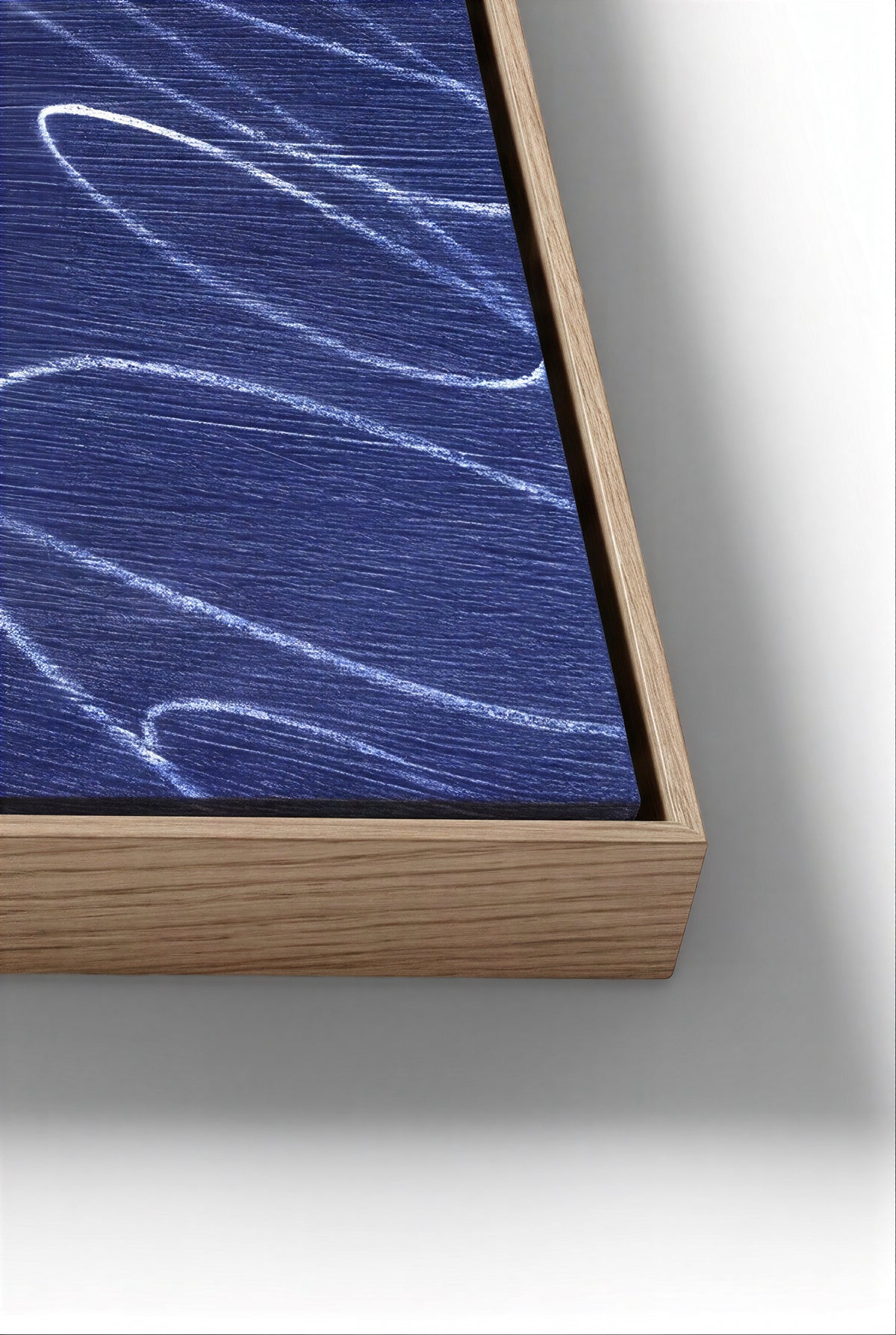 Abstract Marks in Indigo Blue Framed Canvas Wall Art