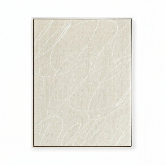 Gestural Marks in Linen by DSCVR Art Framed Canvas Wall Art