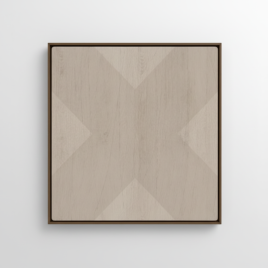 Geo X in Driftwood by DSCVR Art Framed Canvas Wall Art