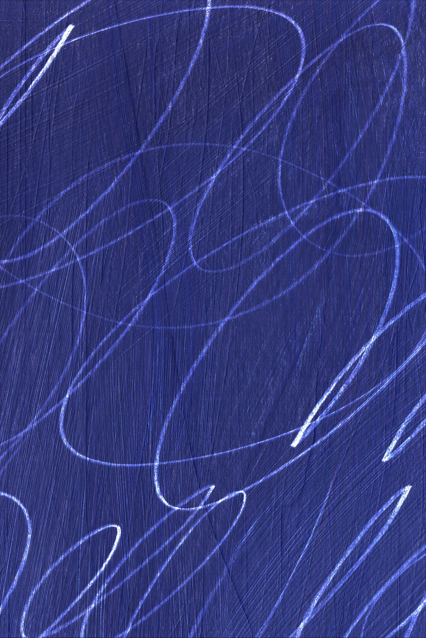Gestural Marks in Deep Ocean Framed Canvas Wall Art