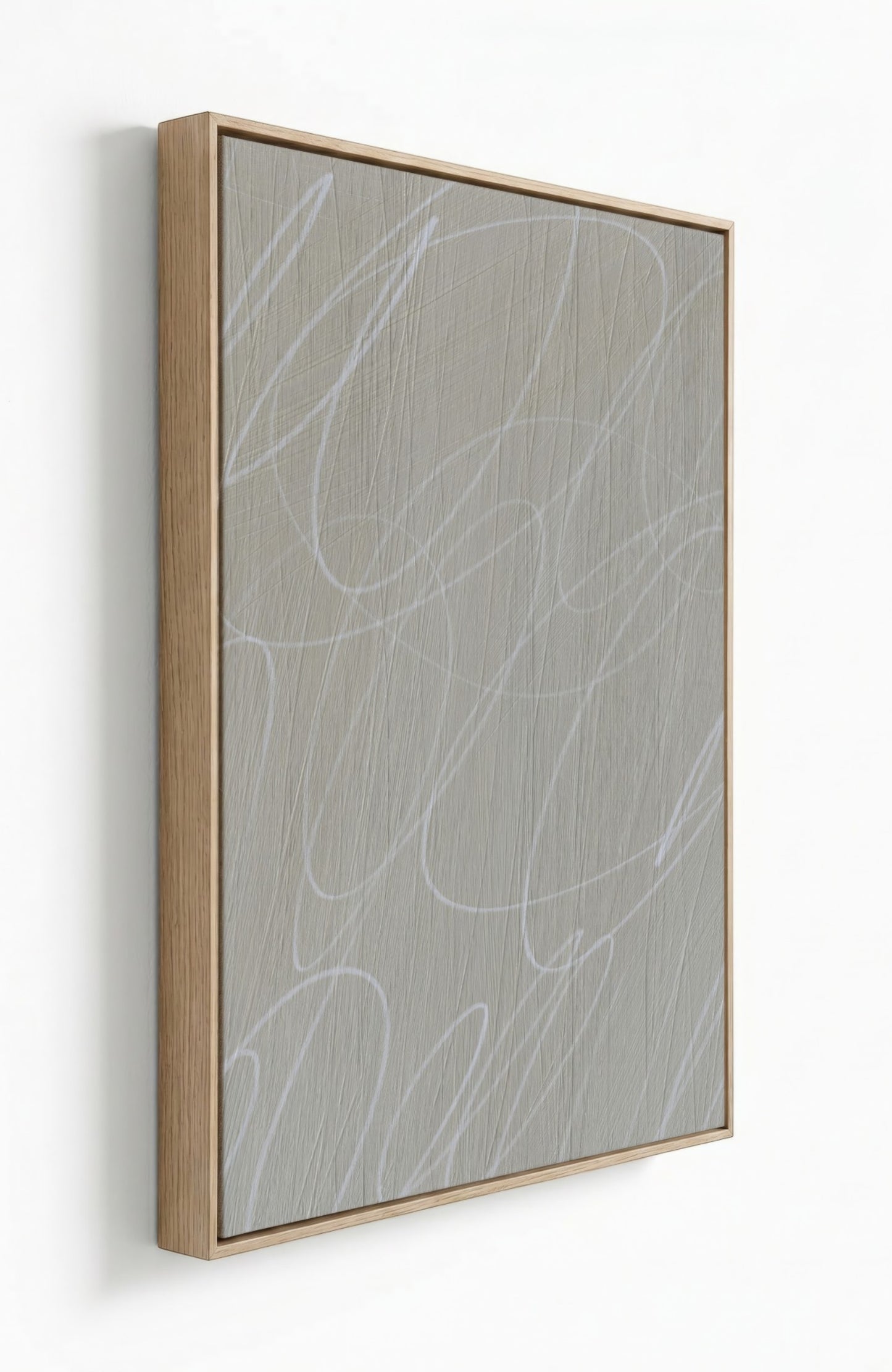 Gestural Marks in French Linen Framed Canvas Wall Art