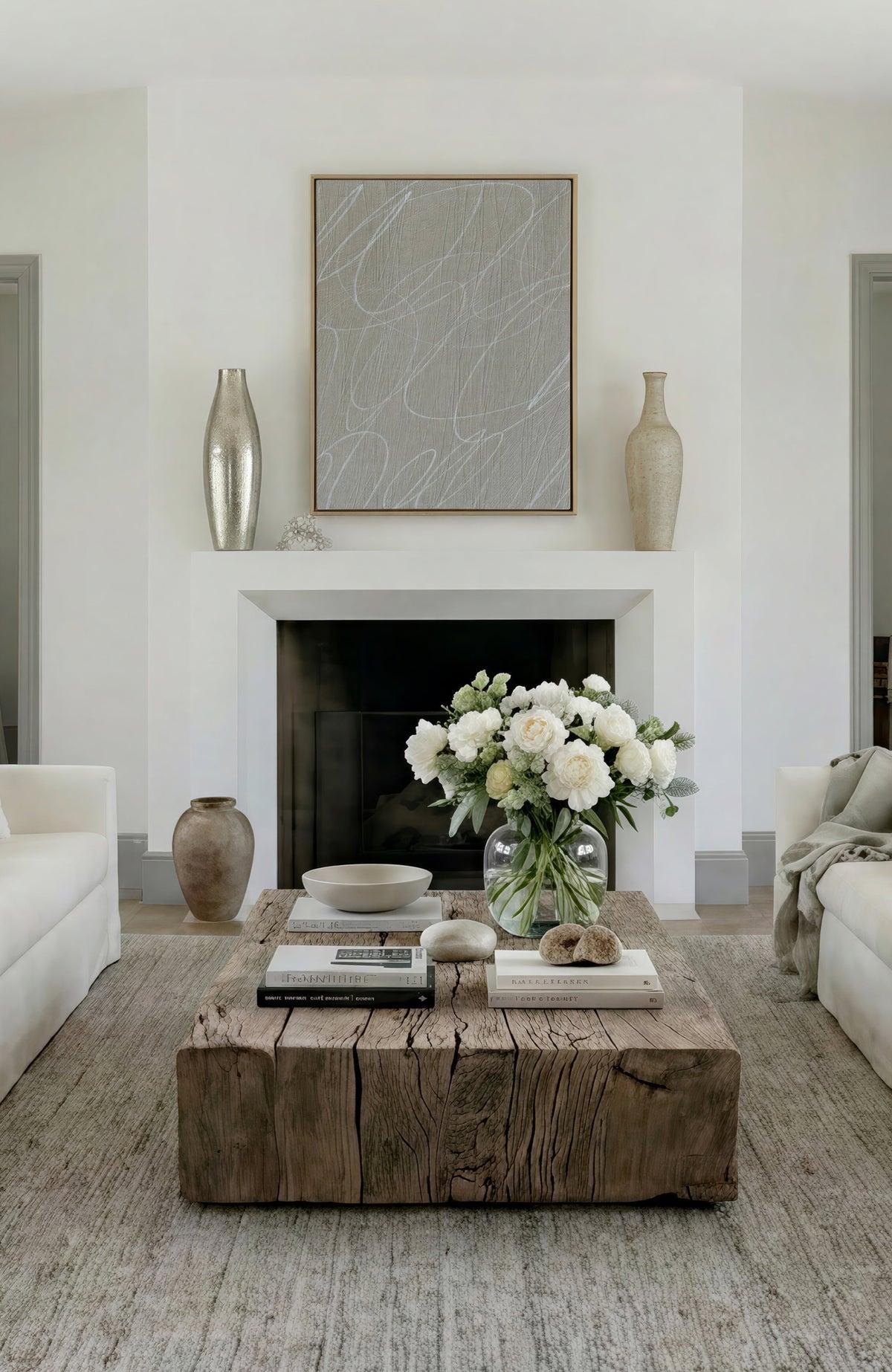 Abstract Marks in Stone Gray Framed Wall Art