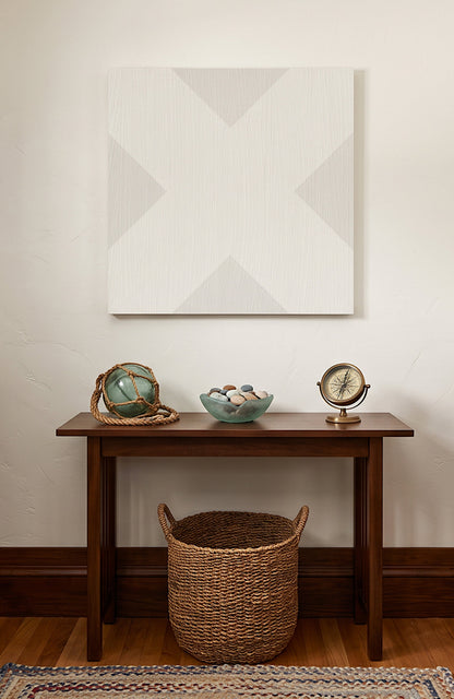 X Mark Minimalist Geo Art on Canvas in Driftwood