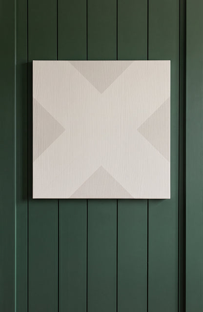 X Mark Minimalist Geo Art on Canvas in Driftwood