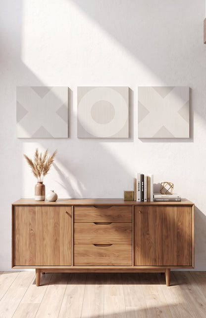 X Mark Minimalist Geo Art on Canvas in Driftwood