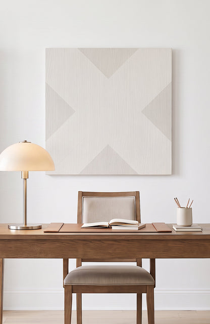 X Mark Minimalist Geo Art on Canvas in Driftwood