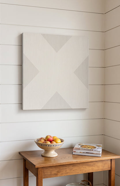 X Mark Minimalist Geo Art on Canvas in Driftwood