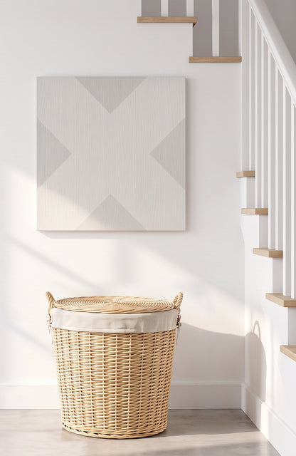 X Mark Minimalist Geo Art on Canvas in Driftwood