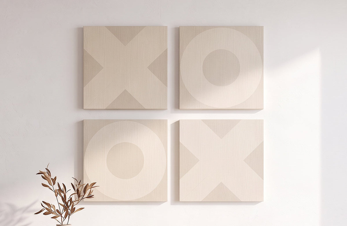 O Mark Minimalist Geo Art on Canvas in Driftwood