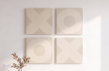 O Mark Minimalist Geo Art on Canvas in Driftwood