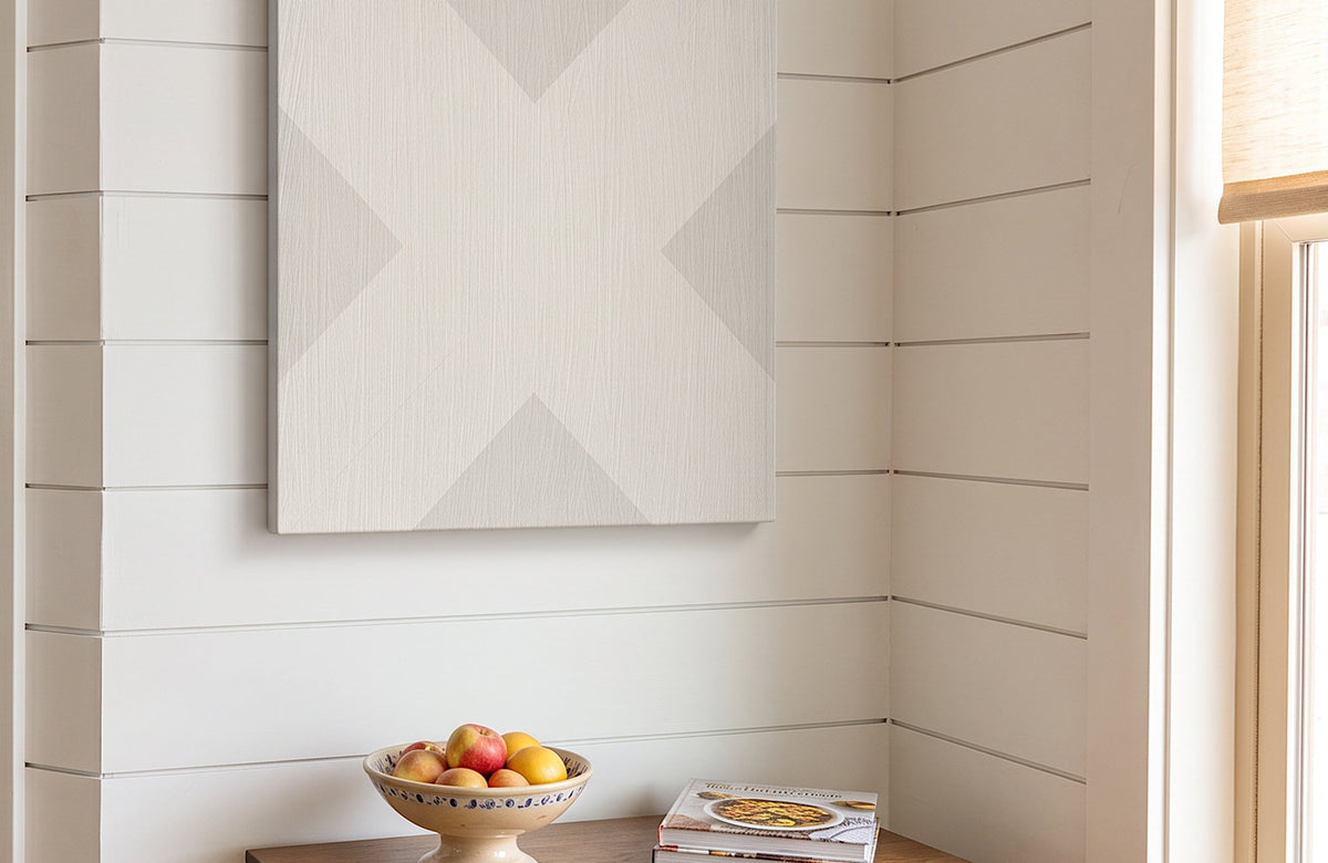 X Mark Minimalist Geo Art on Canvas in Driftwood