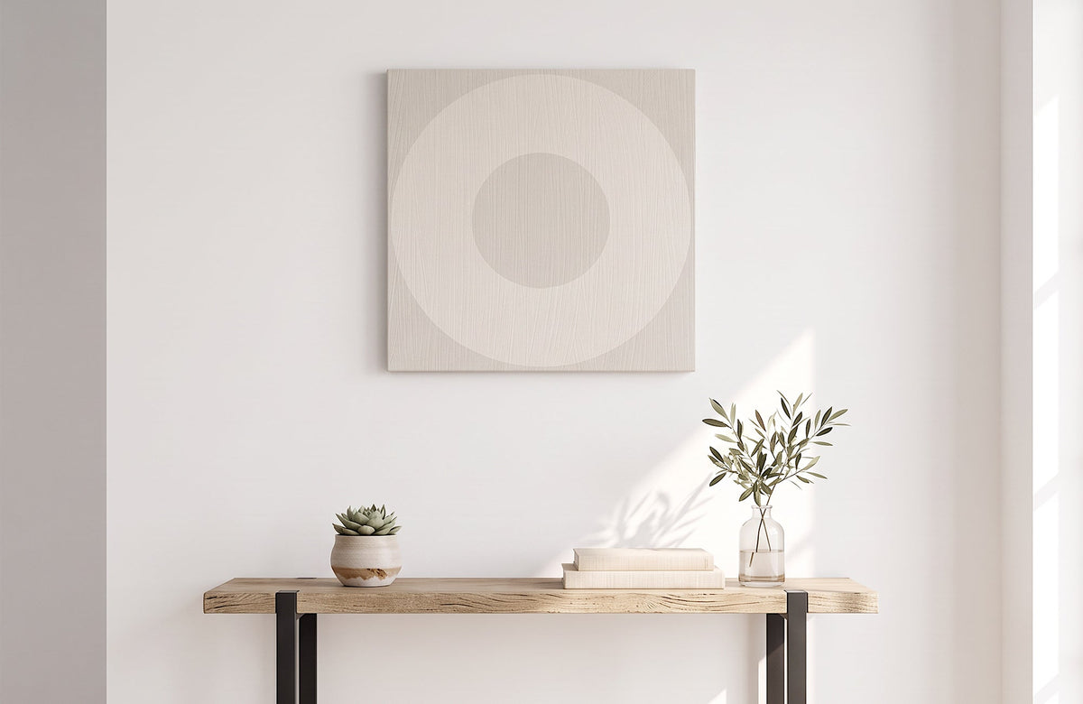 O Mark Minimalist Geo Art on Canvas in Driftwood