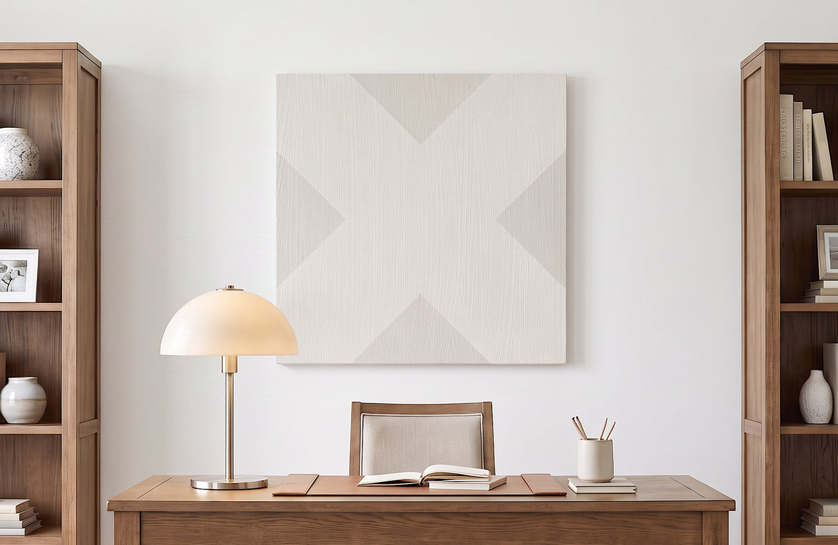 X Mark Minimalist Geo Art on Canvas in Driftwood