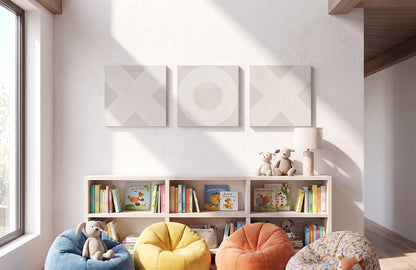 X Mark Minimalist Geo Art on Canvas in Driftwood