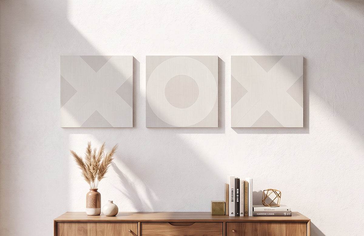 O Mark Minimalist Geo Art on Canvas in Driftwood