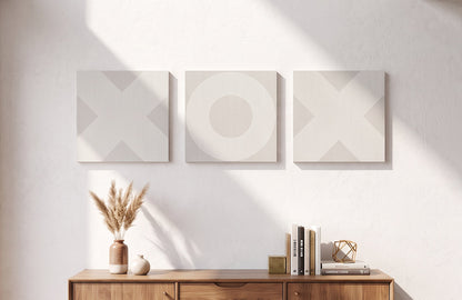 O Mark Minimalist Geo Art on Canvas in Driftwood