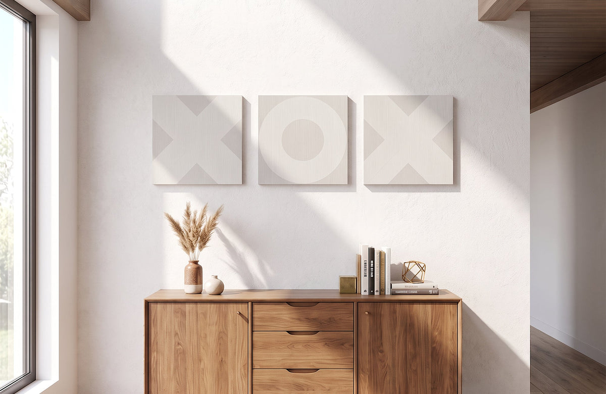 X Mark Minimalist Geo Art on Canvas in Driftwood