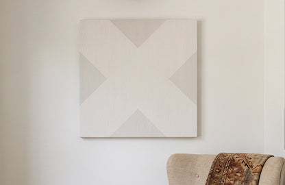 X Mark Minimalist Geo Art on Canvas in Driftwood