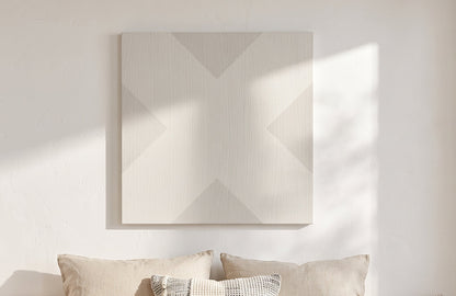 X Mark Minimalist Geo Art on Canvas in Driftwood