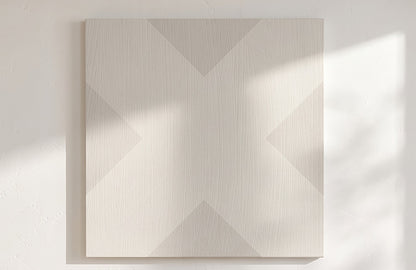X Mark Minimalist Geo Art on Canvas in Driftwood