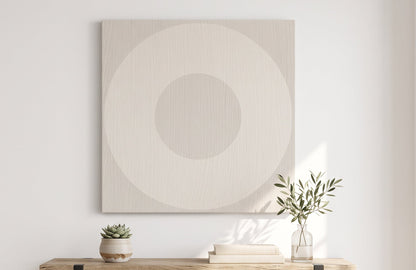 O Mark Minimalist Geo Art on Canvas in Driftwood