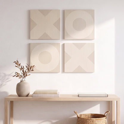 X Mark Minimalist Geo Art on Canvas in Driftwood
