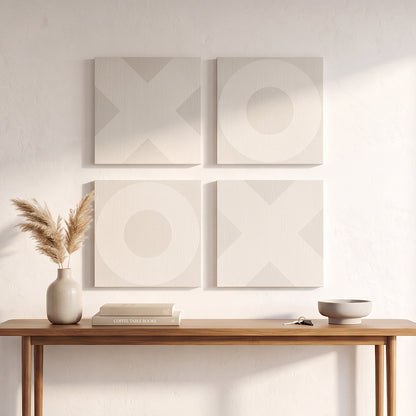 X Mark Minimalist Geo Art on Canvas in Driftwood