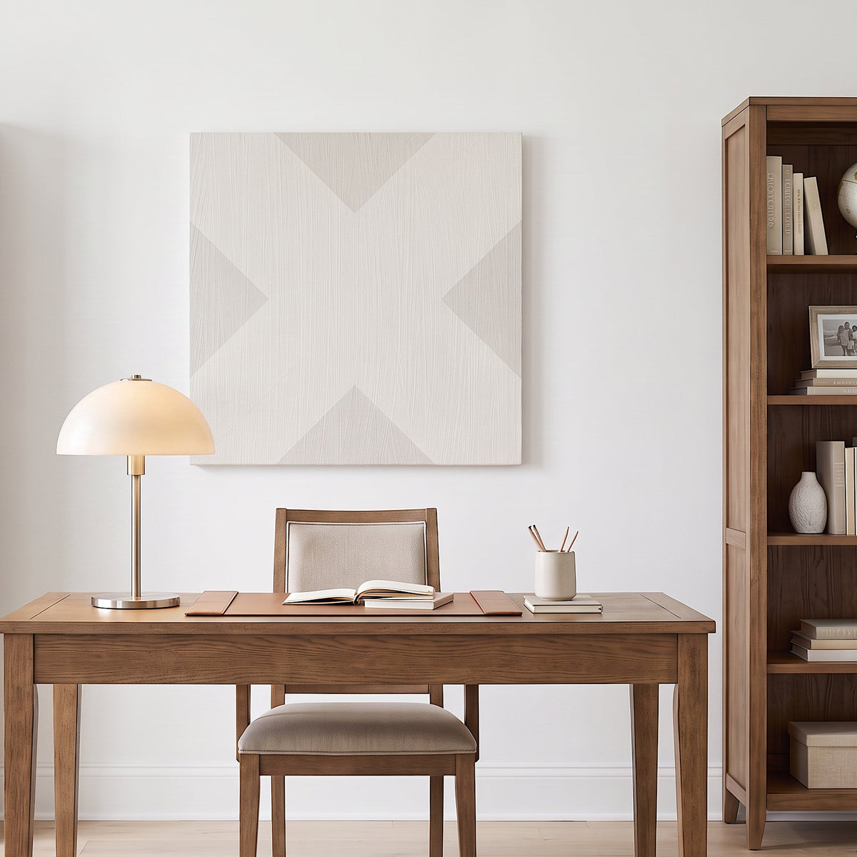 X Mark Minimalist Geo Art on Canvas in Driftwood