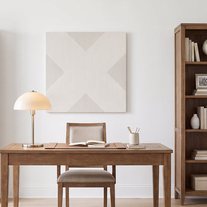 X Mark Minimalist Geo Art on Canvas in Driftwood