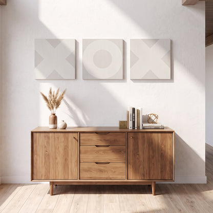 X Mark Minimalist Geo Art on Canvas in Driftwood