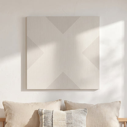 X Mark Minimalist Geo Art on Canvas in Driftwood