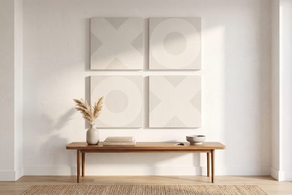 O Mark Minimalist Geo Art on Canvas in Driftwood