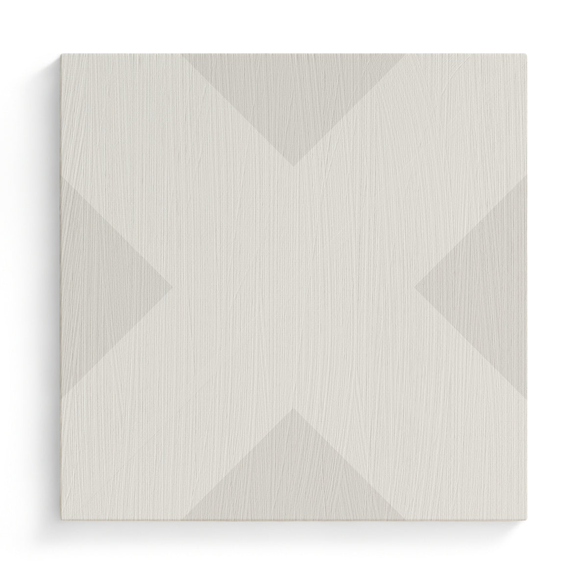 X Mark Minimalist Geo Art on Canvas in Driftwood