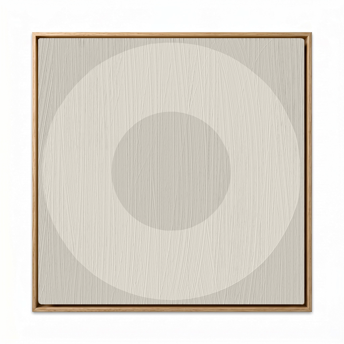 Circle O Mark, Minimalist Geo Art on Framed Canvas, Wall Art in Driftwood
