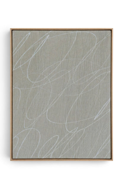 Abstract Marks in Stone Gray Framed Wall Art
