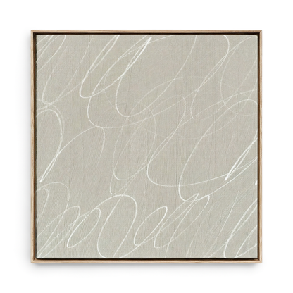 Abstract Marks in French Linen Framed Canvas Wall Art