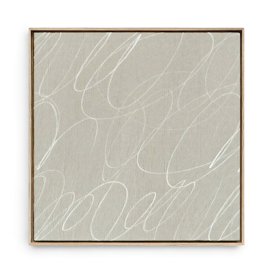 Abstract Marks in French Linen Framed Canvas Wall Art