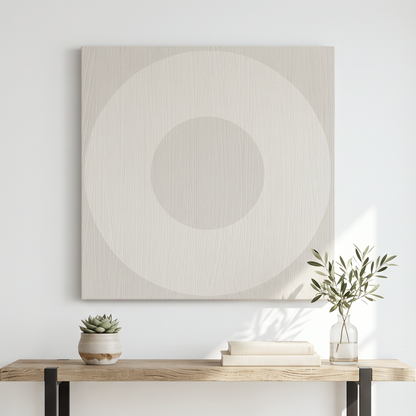 O Mark Minimalist Geo Art on Canvas in Driftwood