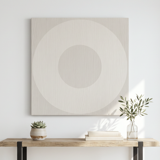 O Mark Minimalist Geo Art on Canvas in Driftwood