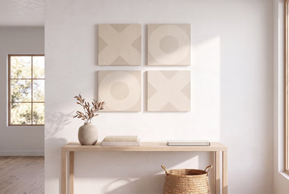 O Mark Minimalist Geo Art on Canvas in Driftwood