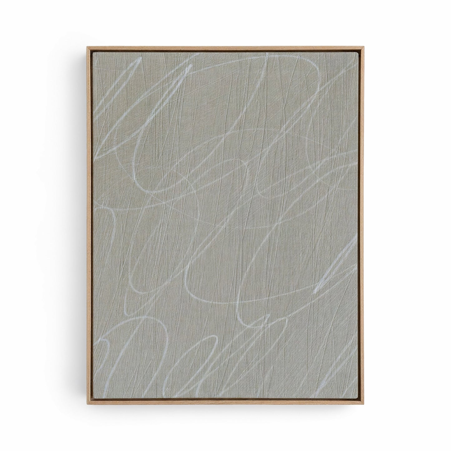 Gestural Marks in French Linen Framed Canvas Wall Art