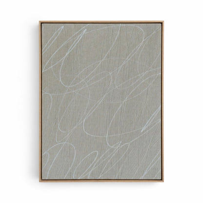 Gestural Marks in French Linen Framed Canvas Wall Art