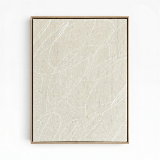 Gestural Marks in Linen by DSCVR Art Framed Canvas Wall Art