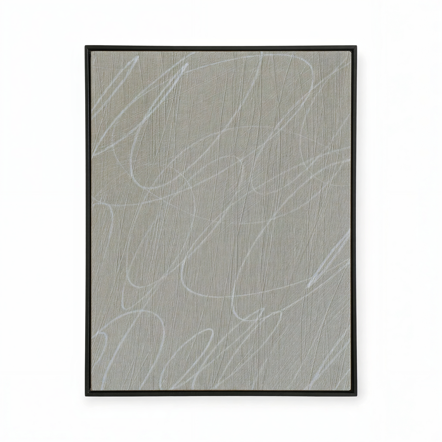 Gestural Marks in French Linen Framed Canvas Wall Art
