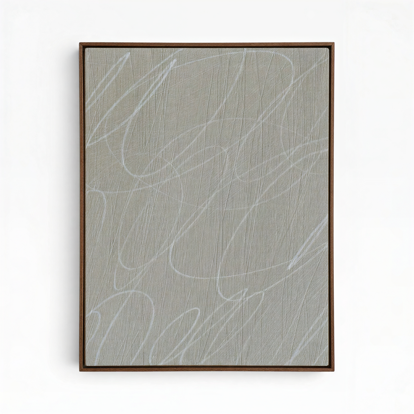 Gestural Marks in French Linen Framed Canvas Wall Art