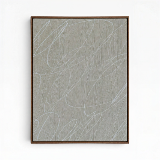 Gestural Marks in Fog by DSCVR Art Framed Canvas Wall Art