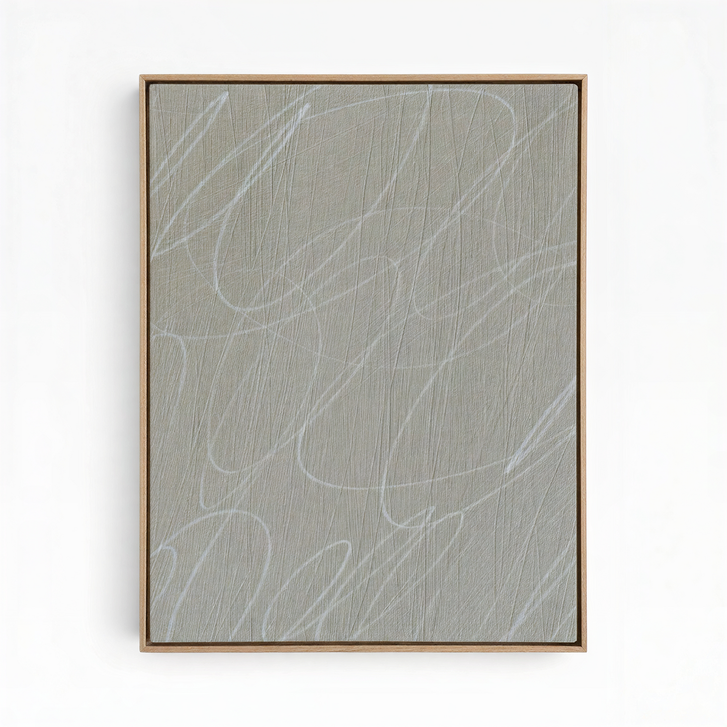 Gestural Marks in French Linen Framed Canvas Wall Art