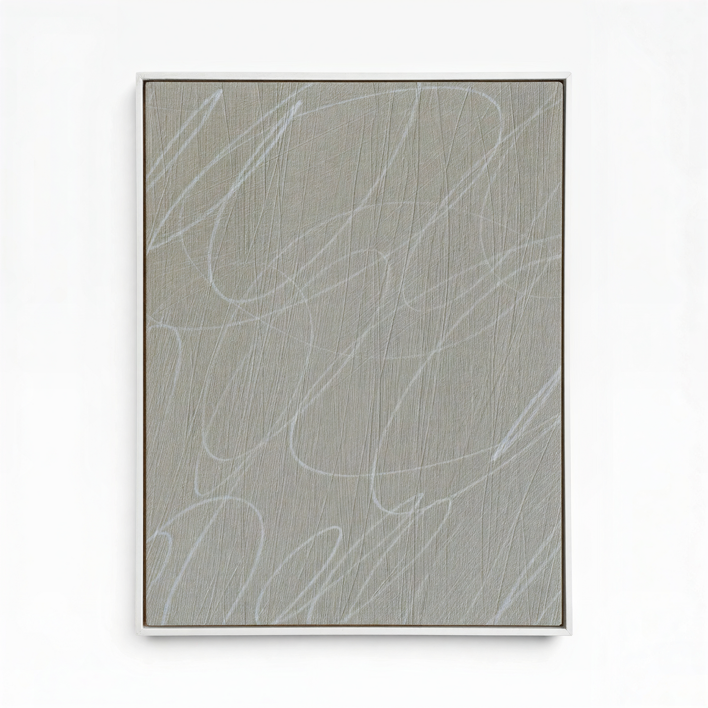 Gestural Marks in French Linen Framed Canvas Wall Art